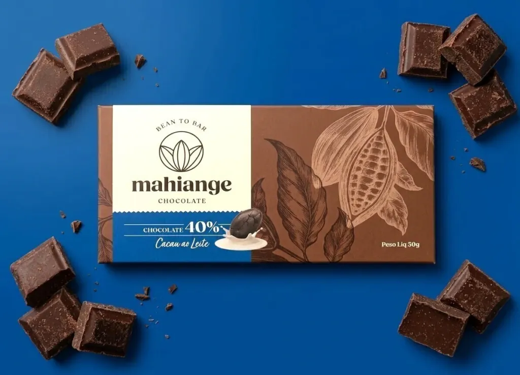 Barra de chocolate Mahiange 40% cacau ao leite