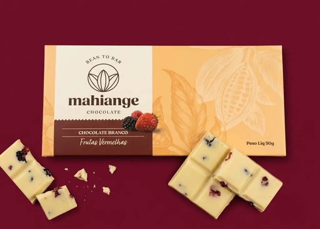 Barra de chocolate branco Mahiange Frutas Vermelhas