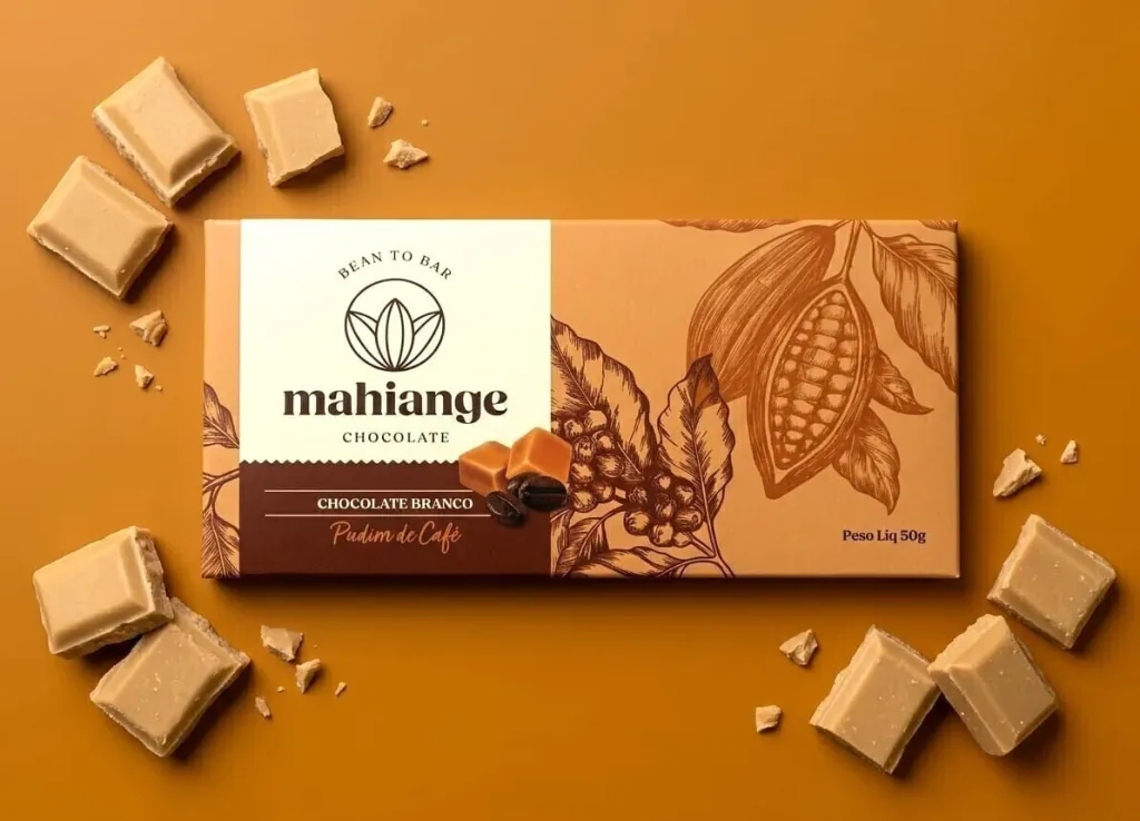 Barra de chocolate branco Mahiange Pudim de Café